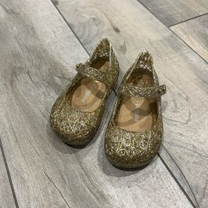 EUC Mini Melissa Gold Campana Mary Jane shoes